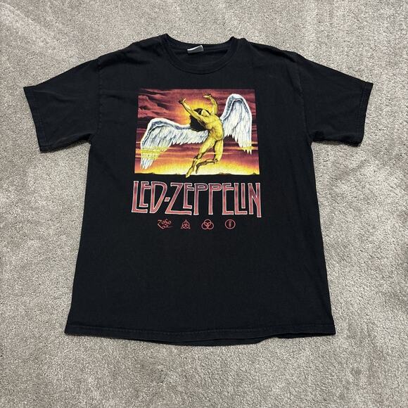 2004 Y2K Led-Zeppelin Double-Sided Shirt - Adult Size Large Black - Picture 1 of 5